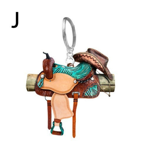 Wholesale Saddle Car Key Pendant Acrylic Keychain